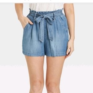 Paper bag waist shorts
